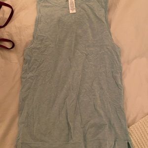 blue tank with braided back